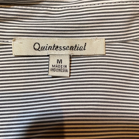 Quintessential, button-down shirt gray and white pinstripes - Picture 7 of 8